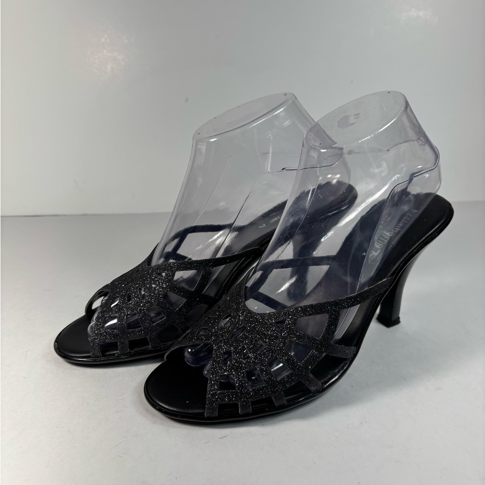 Elegant Black Glitter‎ Heels